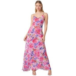 MISA Negin Floral Print Maxi Dress - NWT - Medium